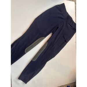 Noble Outfitters Womens Navy Blue Knee Patch Equestrian Riding Tights Breeches